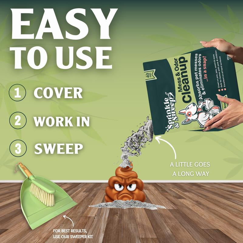 Sprinkle & Sweep 4-Pack Mess & Odor Cleanup - Bulk Savings, Quick Pet Accident Solution