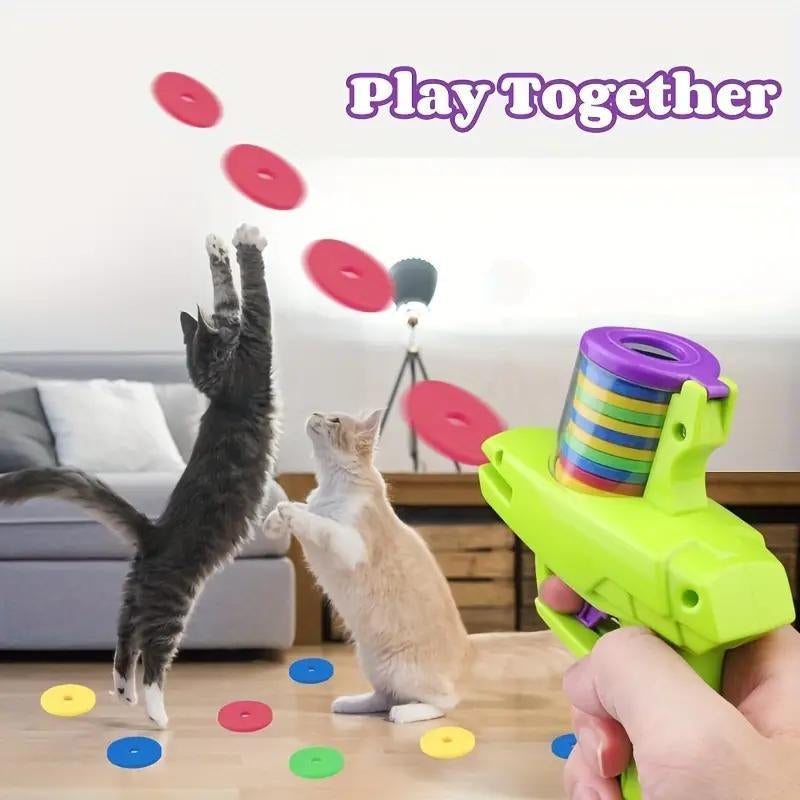 Gift for Pets, Interactive Cat Toy Launcher, 1 Count Battery Free Foam Plate Shooter, Fun Indoor Cat Toy, Pet Supplies for Small Cats and Dogs, Valentine'S Day Gift