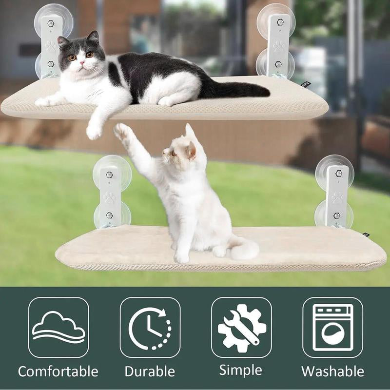 Cat Hammock, Foldable Cat Hammock with 4 Counts Suction Cups, Stable Cat Hammock, Indoor Cat Window Nesting Place, Cat Products