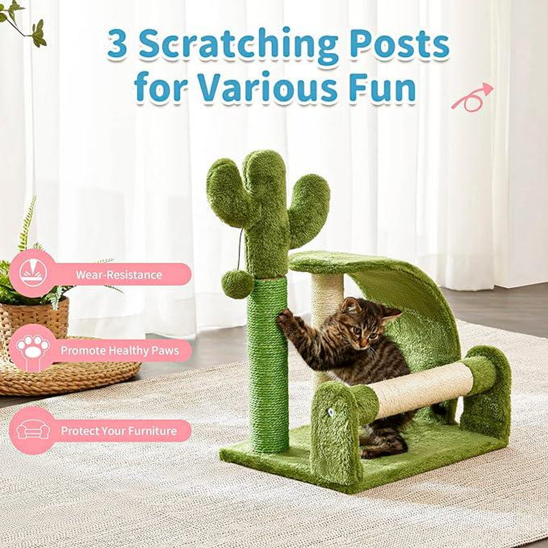 Springtok Made4Pets Cat Scratching Post, Scratcher Tree for Indoor Cats, Scratch Pad with Natural Sisal Ropes, Scratcher with Carpet Cover Catscratchers