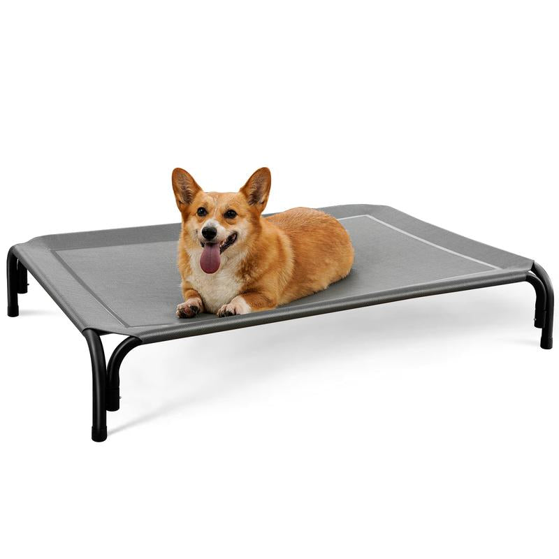 Elevated Raised Cooling Cots Bed for Large Dogs, Portable Indoor & Outdoor Pet Hammock with Skid-Resistant Feet, Frame with Breathable Mesh,Portable Dog Cot for Camping or Beach, Durable Summer Frame