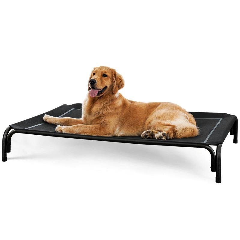 Elevated Raised Cooling Cots Bed for Large Dogs, Portable Indoor & Outdoor Pet Hammock with Skid-Resistant Feet, Frame with Breathable Mesh,Portable Dog Cot for Camping or Beach, Durable Summer Frame