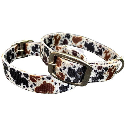 Adjustable Cow Print Nylon Collar for Dogs