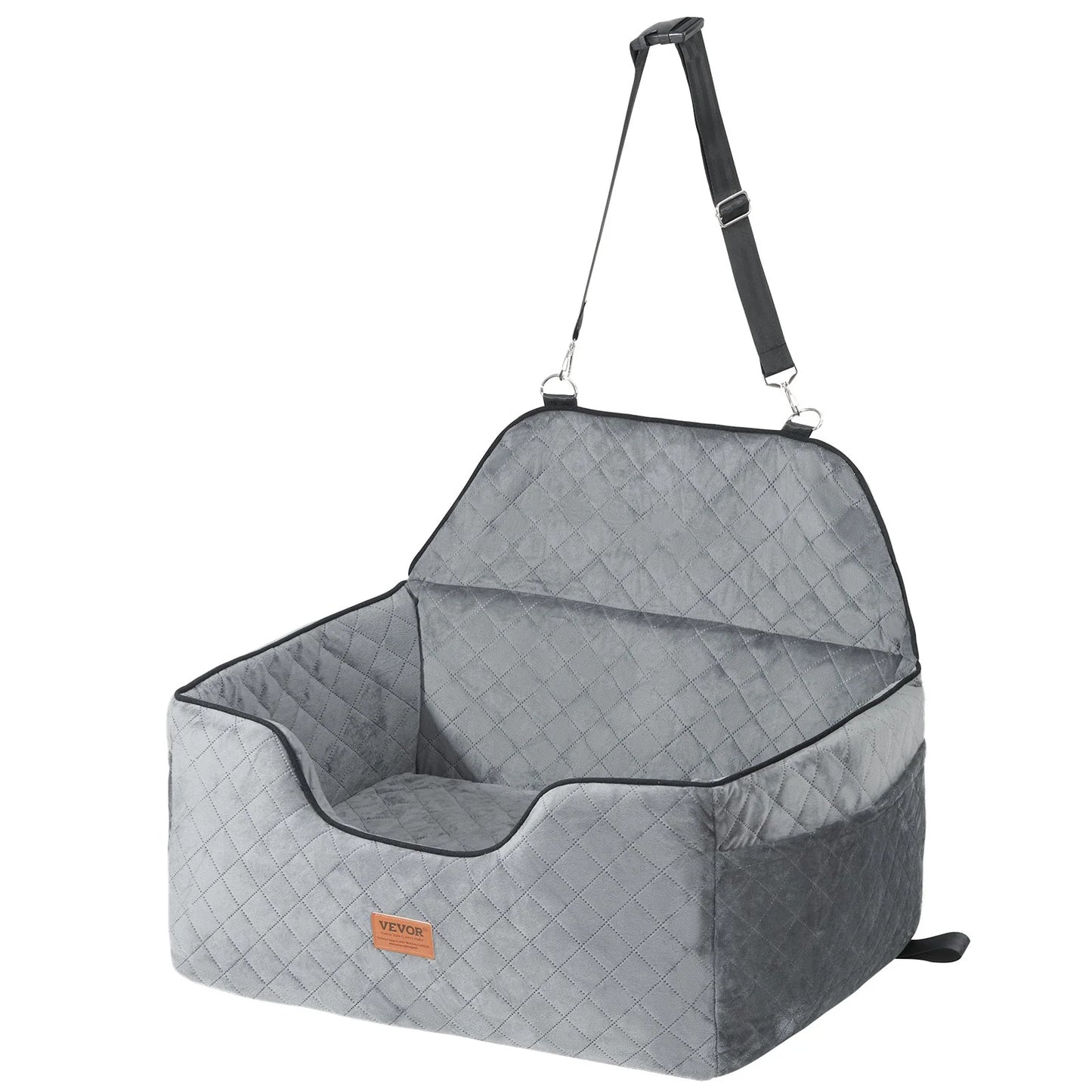 VEVOR Dog Booster Car Seat Pet Car Seat for Medium Large Dog up to 55 Lbs Gray