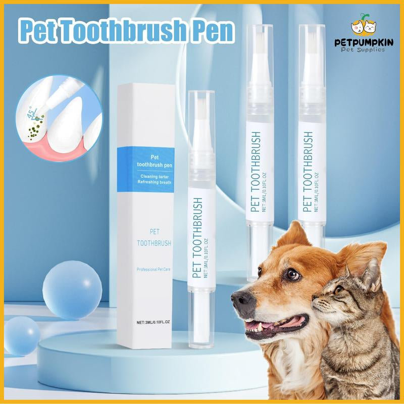 Petpumpkin Toothbrush Pen 2 Pack,Cat/Dog Tooth Whitening & Cleaning,Natural Plant Substance-Pet Teeth Repairing Kit,Dogs Cats Natural Plants Tartar Remover Tool