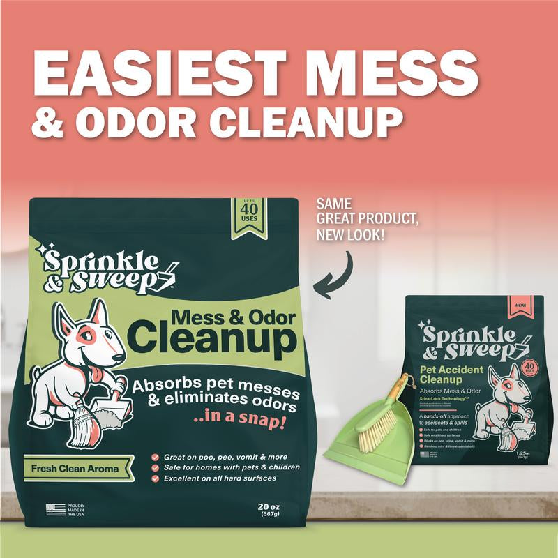 Sprinkle & Sweep 4-Pack Mess & Odor Cleanup - Bulk Savings, Quick Pet Accident Solution