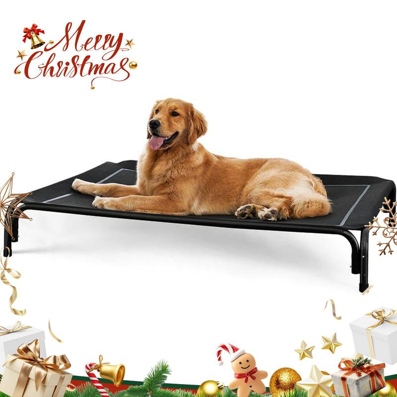 Elevated Raised Cooling Cots Bed for Large Dogs, Portable Indoor & Outdoor Pet Hammock with Skid-Resistant Feet, Frame with Breathable Mesh,Portable Dog Cot for Camping or Beach, Durable Summer Frame