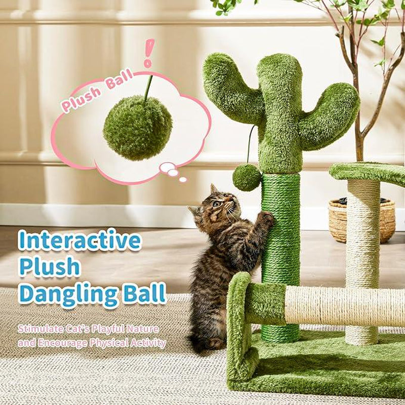 Springtok Made4Pets Cat Scratching Post, Scratcher Tree for Indoor Cats, Scratch Pad with Natural Sisal Ropes, Scratcher with Carpet Cover Catscratchers