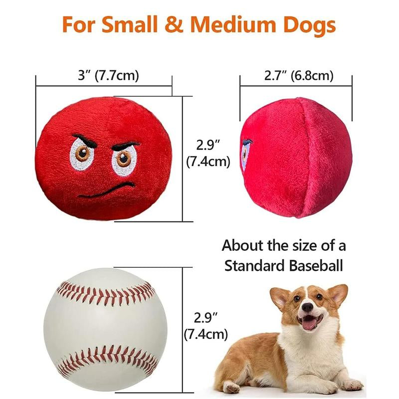 Random Color Pet Squeaky Chew Toy, 1 Count Cute Expression Dog Plush Ball, Interactive Dog Toys for Small Medium Large Dogs, Pet'S Anxiety Relief Toys, Christmas, Christmas Gift