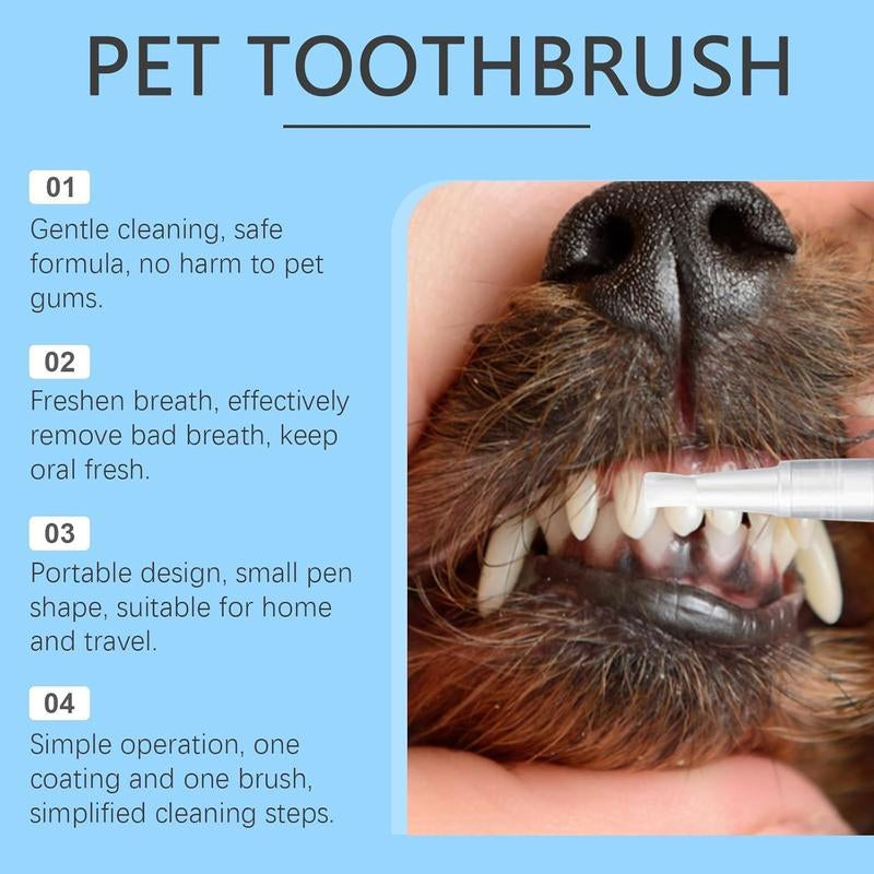 Petpumpkin Toothbrush Pen 2 Pack,Cat/Dog Tooth Whitening & Cleaning,Natural Plant Substance-Pet Teeth Repairing Kit,Dogs Cats Natural Plants Tartar Remover Tool