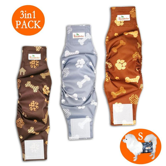 Leak Proof Belly Band Male Dog Reusable Diaper, 3 Counts Washable Male Dog Wrap Diaper for Puppy Training & Incontinence, Christmas Gift