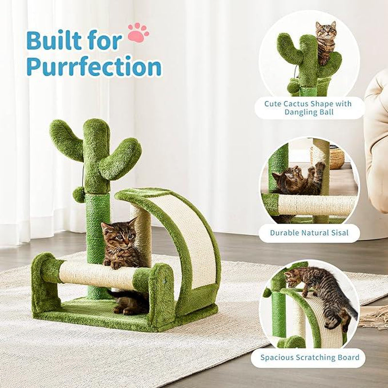 Springtok Made4Pets Cat Scratching Post, Scratcher Tree for Indoor Cats, Scratch Pad with Natural Sisal Ropes, Scratcher with Carpet Cover Catscratchers