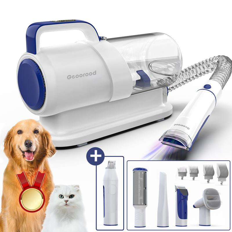 【New Year Flash Sale】Dog Grooming All-In-One Kit with Vacuum Brush for Shedding, 2.2L Large Pog, and Lightweight Design, Geoorood Pet Grooming Vacuum