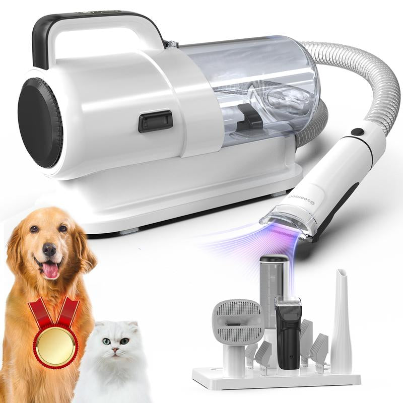 【New Year Flash Sale】Dog Grooming All-In-One Kit with Vacuum Brush for Shedding, 2.2L Large Pog, and Lightweight Design, Geoorood Pet Grooming Vacuum