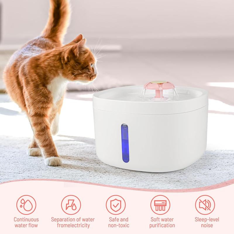 86 Oz/2.6 L Cat Fountain, Automatic Pet Fountain, High Capacity, Easy to Clean Design Dog Water Fountain, Pet Supplies