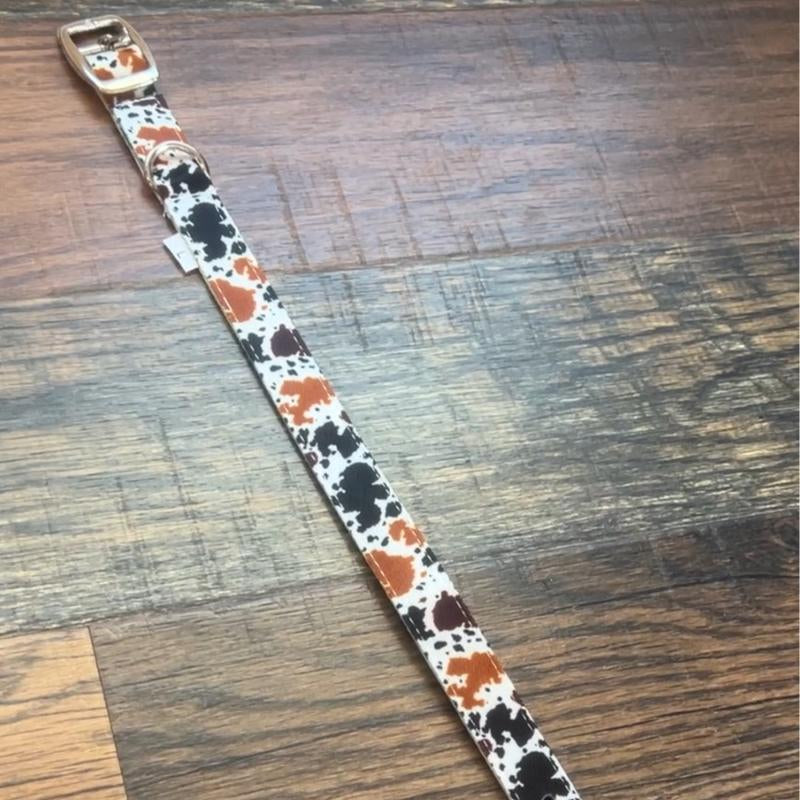 Adjustable Cow Print Nylon Collar for Dogs