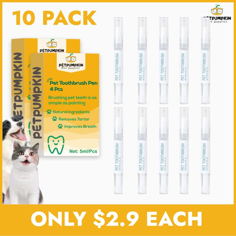 Petpumpkin Toothbrush Pen 2 Pack,Cat/Dog Tooth Whitening & Cleaning,Natural Plant Substance-Pet Teeth Repairing Kit,Dogs Cats Natural Plants Tartar Remover Tool