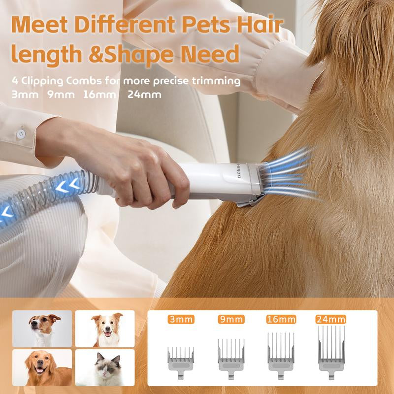 【New Year Flash Sale】Dog Grooming All-In-One Kit with Vacuum Brush for Shedding, 2.2L Large Pog, and Lightweight Design, Geoorood Pet Grooming Vacuum