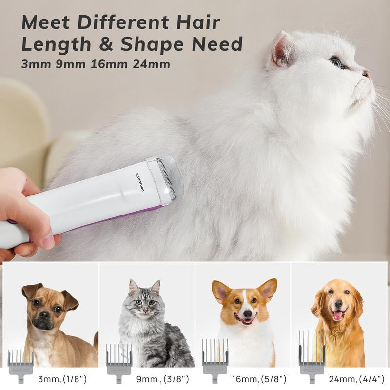 【New Year Flash Sale】Dog Grooming All-In-One Kit with Vacuum Brush for Shedding, 2.2L Large Pog, and Lightweight Design, Geoorood Pet Grooming Vacuum