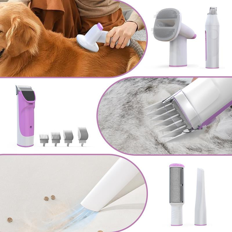 【New Year Flash Sale】Dog Grooming All-In-One Kit with Vacuum Brush for Shedding, 2.2L Large Pog, and Lightweight Design, Geoorood Pet Grooming Vacuum